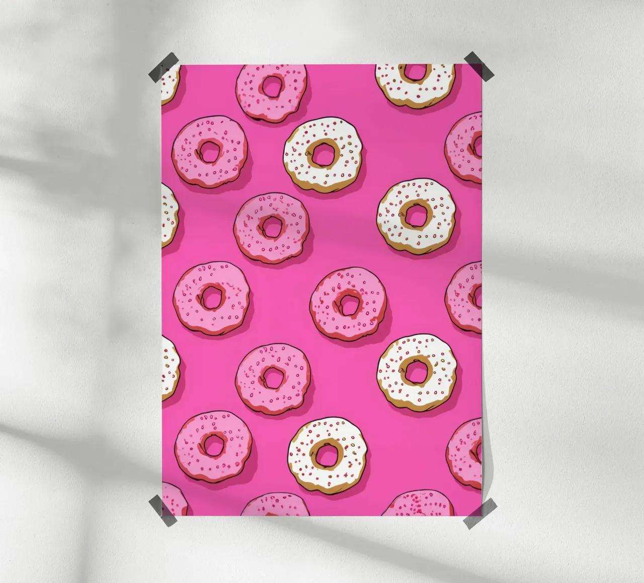 Donut Colorful Pattern Print | Aesthetic Food Art poster de NorwesClub