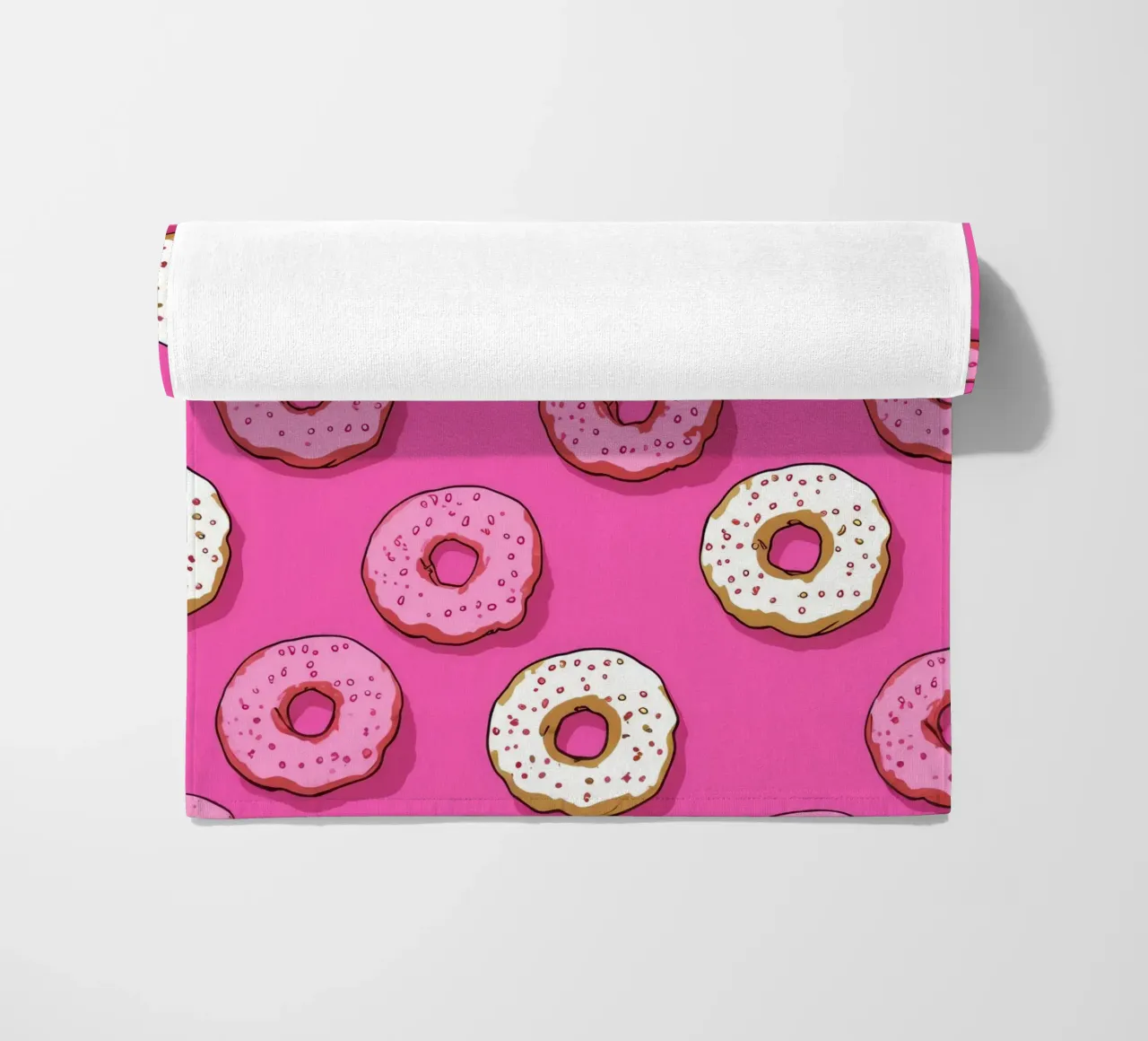 Colorful Donut Pattern Print | Aesthetic Food Art beach towel by NorwesClub