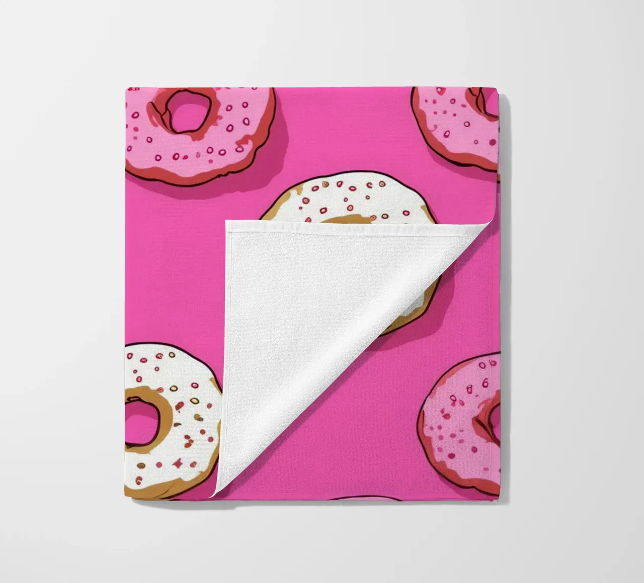 Colorful Donut Pattern Print | Aesthetic Food Art beach towel by NorwesClub