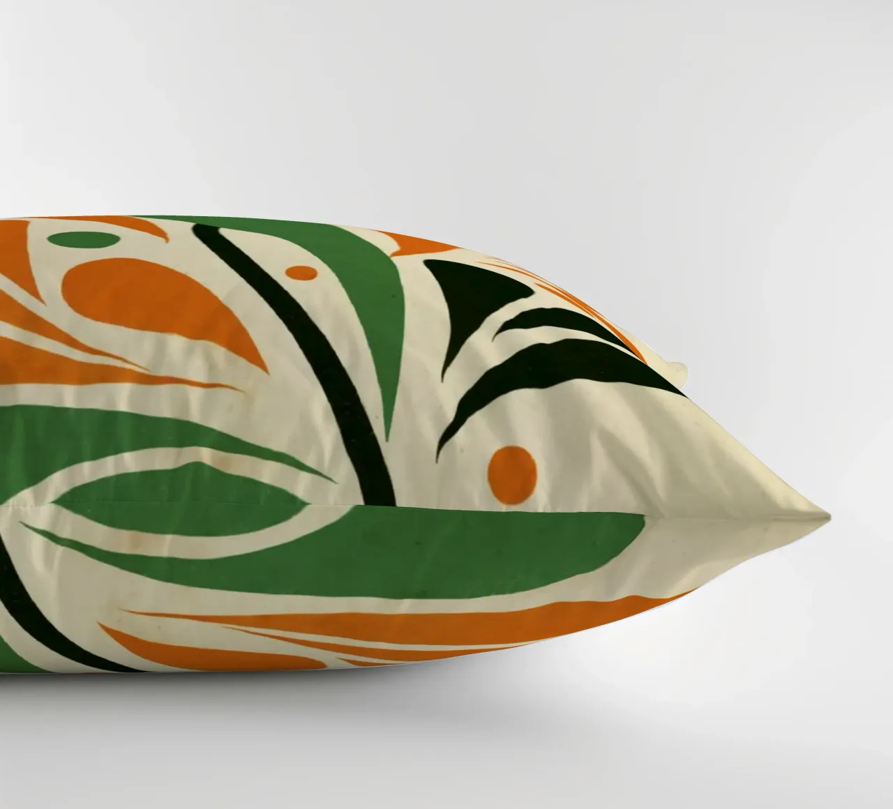 Abstract Leaf Composition with Dots in Bold Earth Tones decorative cushion by Modern Muse