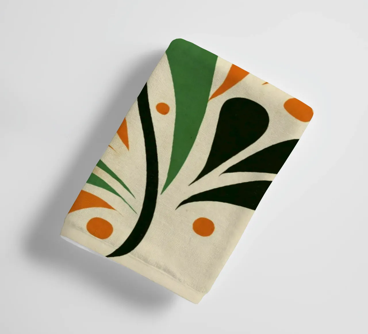Abstract Leaf Composition with Dots in Bold Earth Tones towel by Modern Muse