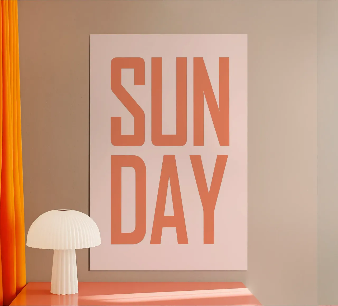 Sunday Grafikdruck | Ästhetische Wandkunst Poster mit Holzrahmen von NorwesClub