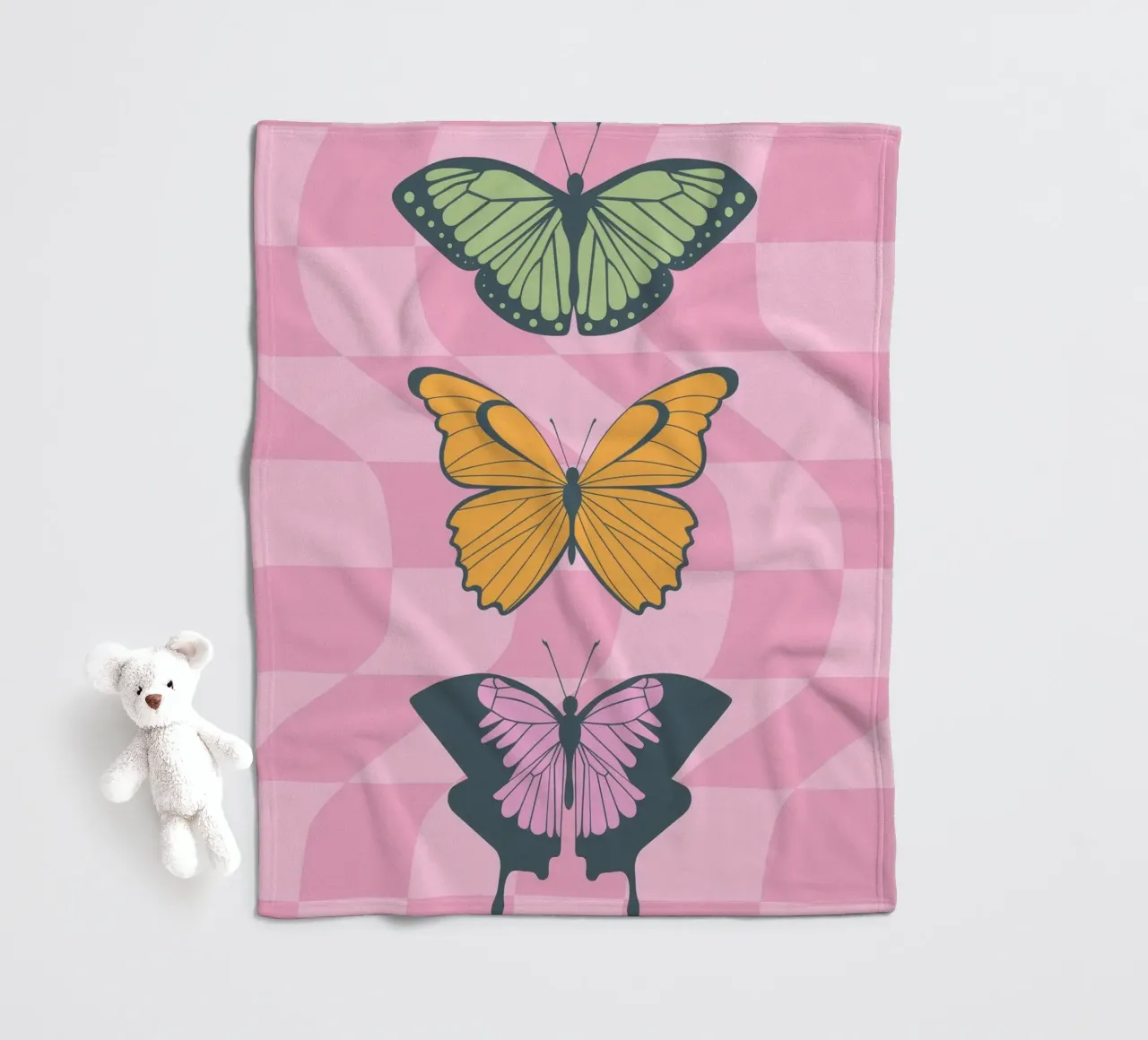 Farfalle estetiche stampate | Modello grafico d'arte coperta in pile da NorwesClub