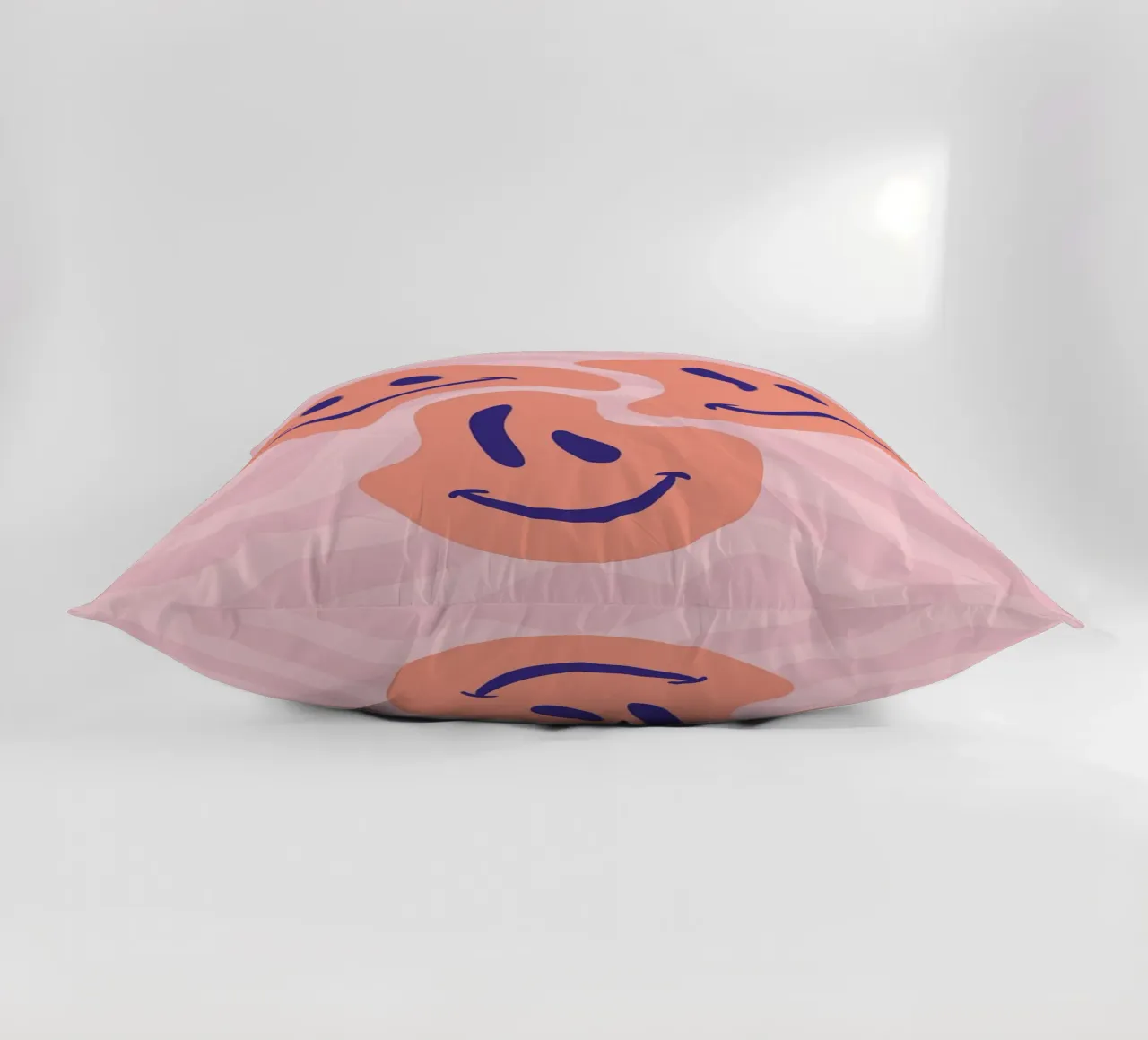 Aesthetic Wavy Smiley Faces | Abstract Graphic Art decorative cushion by NorwesClub