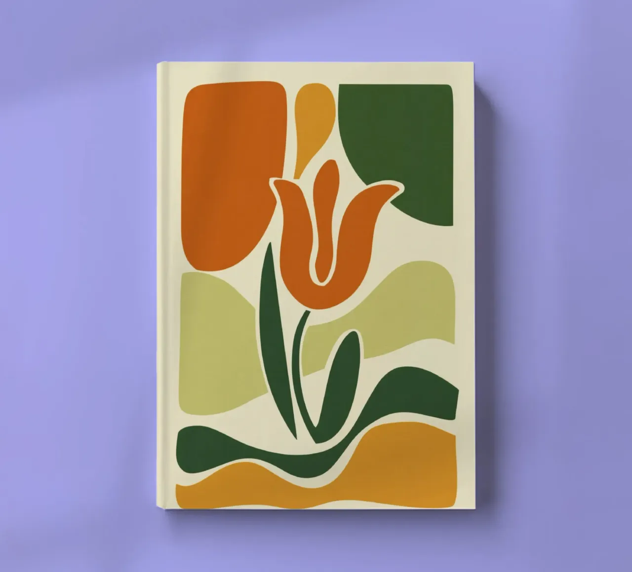 Tulip Silhouette on Abstract Backdrop in Earthy Tones notebook by Modern Muse