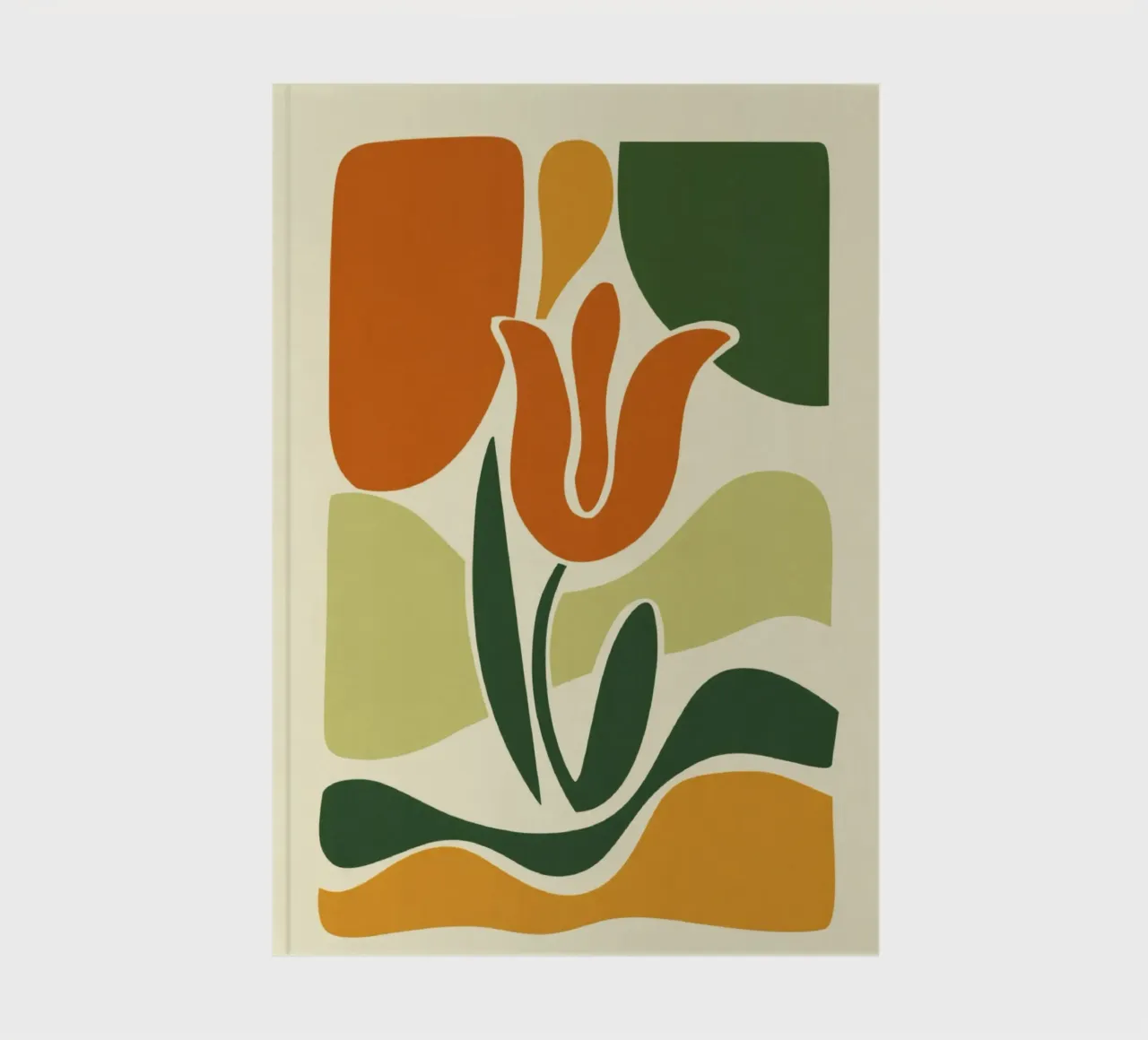 Tulip Silhouette on Abstract Backdrop in Earthy Tones notebook by Modern Muse