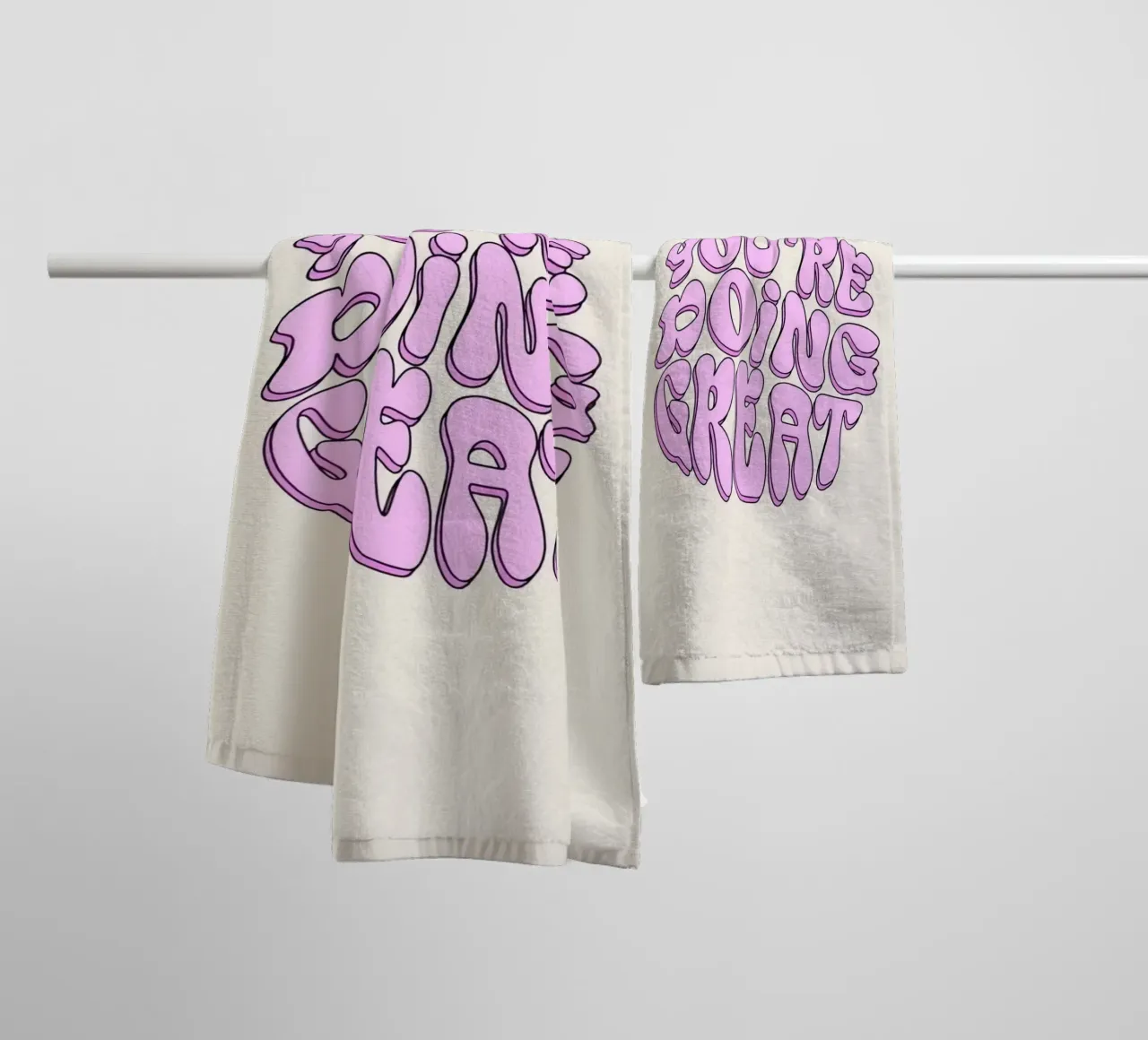 You're Doing Great Print | Pink Aesthetic Art towel by NorwesClub