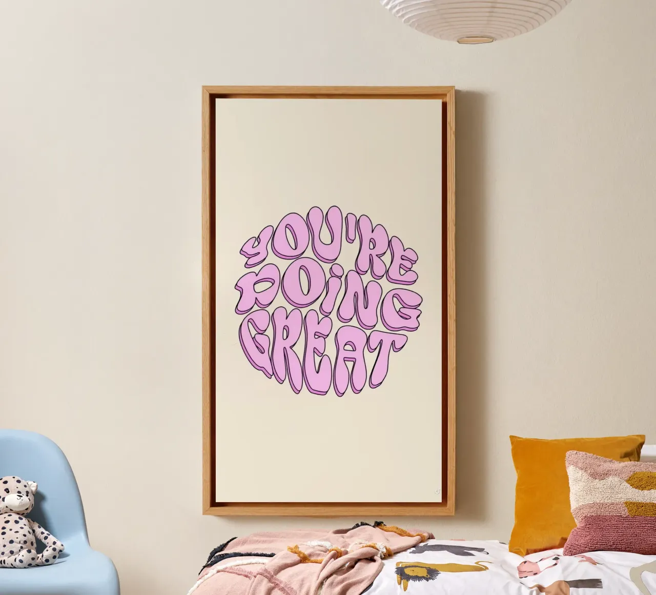 You're Doing Great Print | Arte Estético Rosa lienzo con Marco flotante de NorwesClub