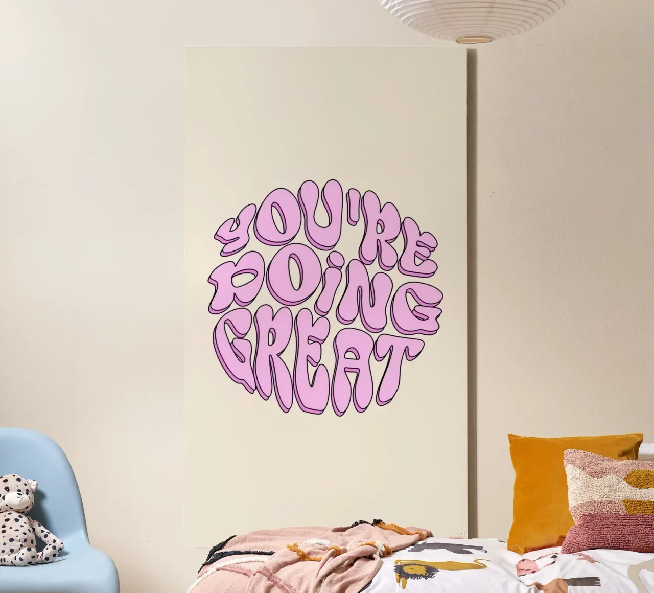 You're Doing Great Print | Arte Estético Rosa lienzo con Marco flotante de NorwesClub