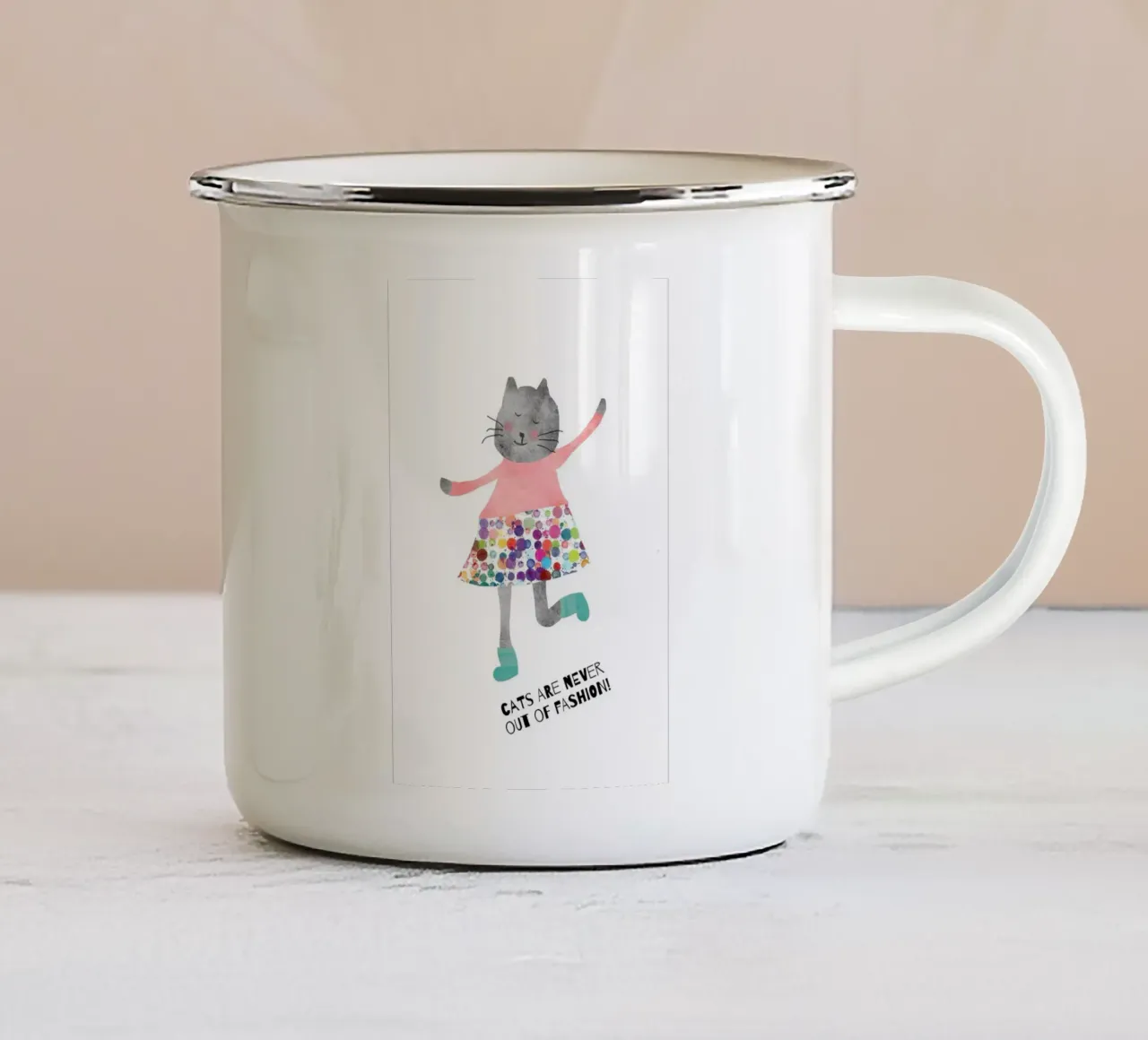 Cats are never out of fashion tazza in smalto da maramirage