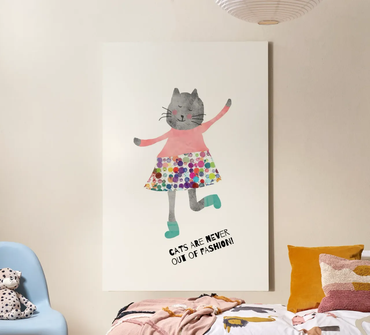 Cats are never out of fashion lienzo con Marco flotante de maramirage