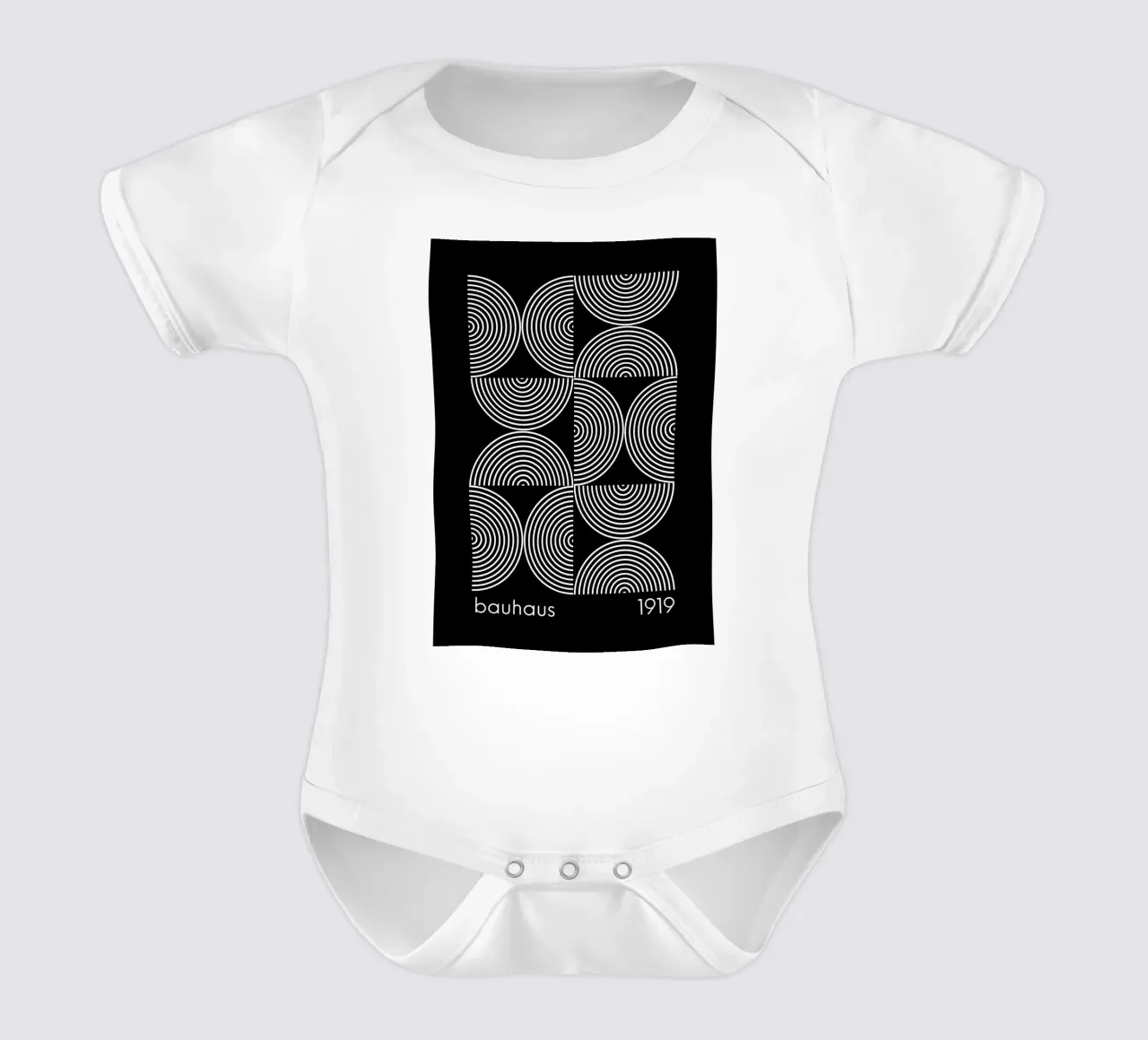 Bauhaus Geometrische Print | Iconisch Abstract Ontwerp babyrompertje korte mouwen van NorwesClub