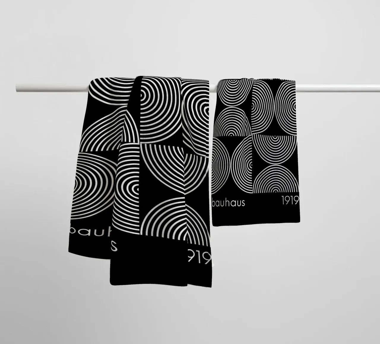 Bauhaus Geometrische Print | Iconisch Abstract Ontwerp badhanddoek van NorwesClub