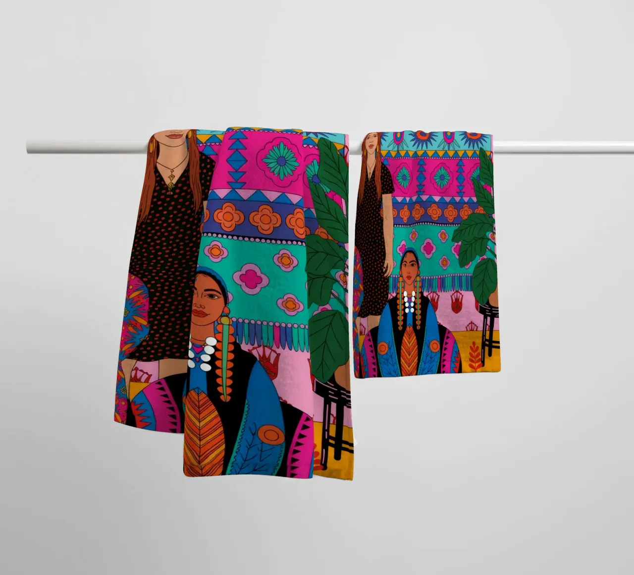 Sereen gezelschap badhanddoek van Murni Strokes