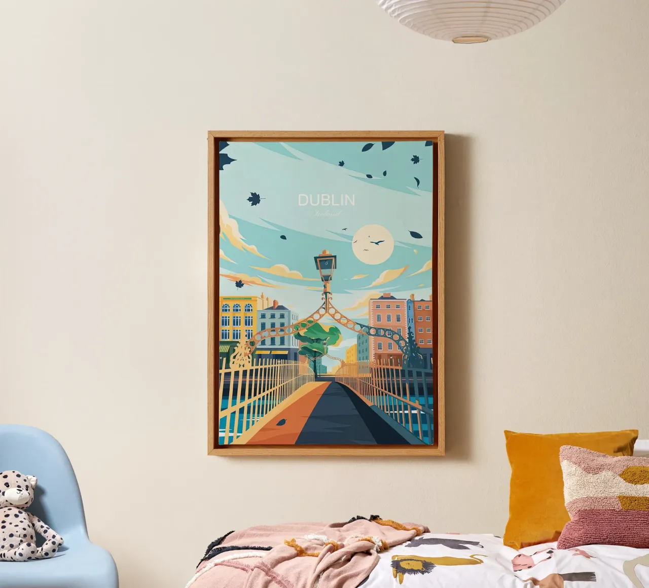 Dublin traditionele reizen - Ierland canvas met Baklijst van Liliestudio