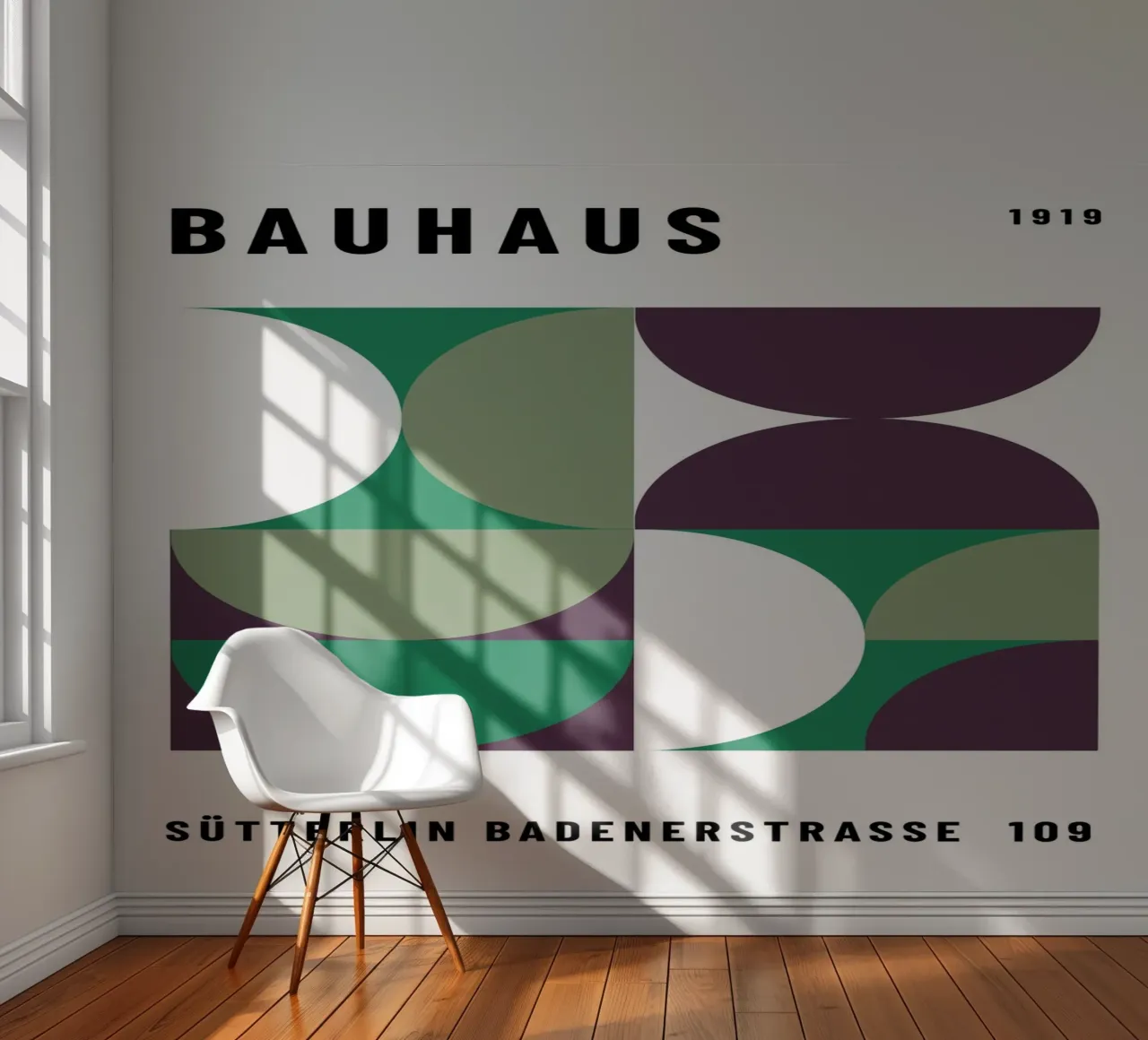 Bauhaus Geometric Pattern | Iconic Abstract Design papel para pared de NorwesClub