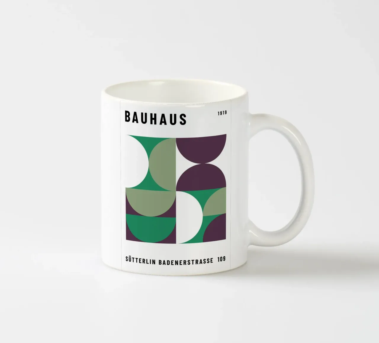 Bauhaus Geometric Pattern | Iconic Abstract Design taza de cerámica de NorwesClub