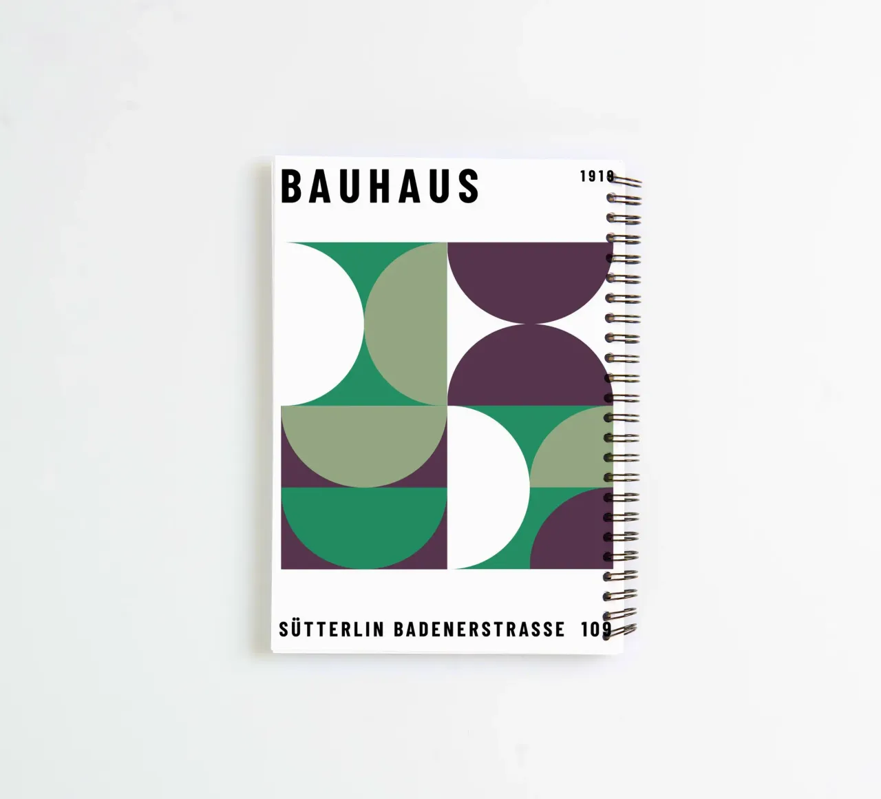 Bauhaus Geometric Pattern | Iconic Abstract Design spiral notebook by NorwesClub