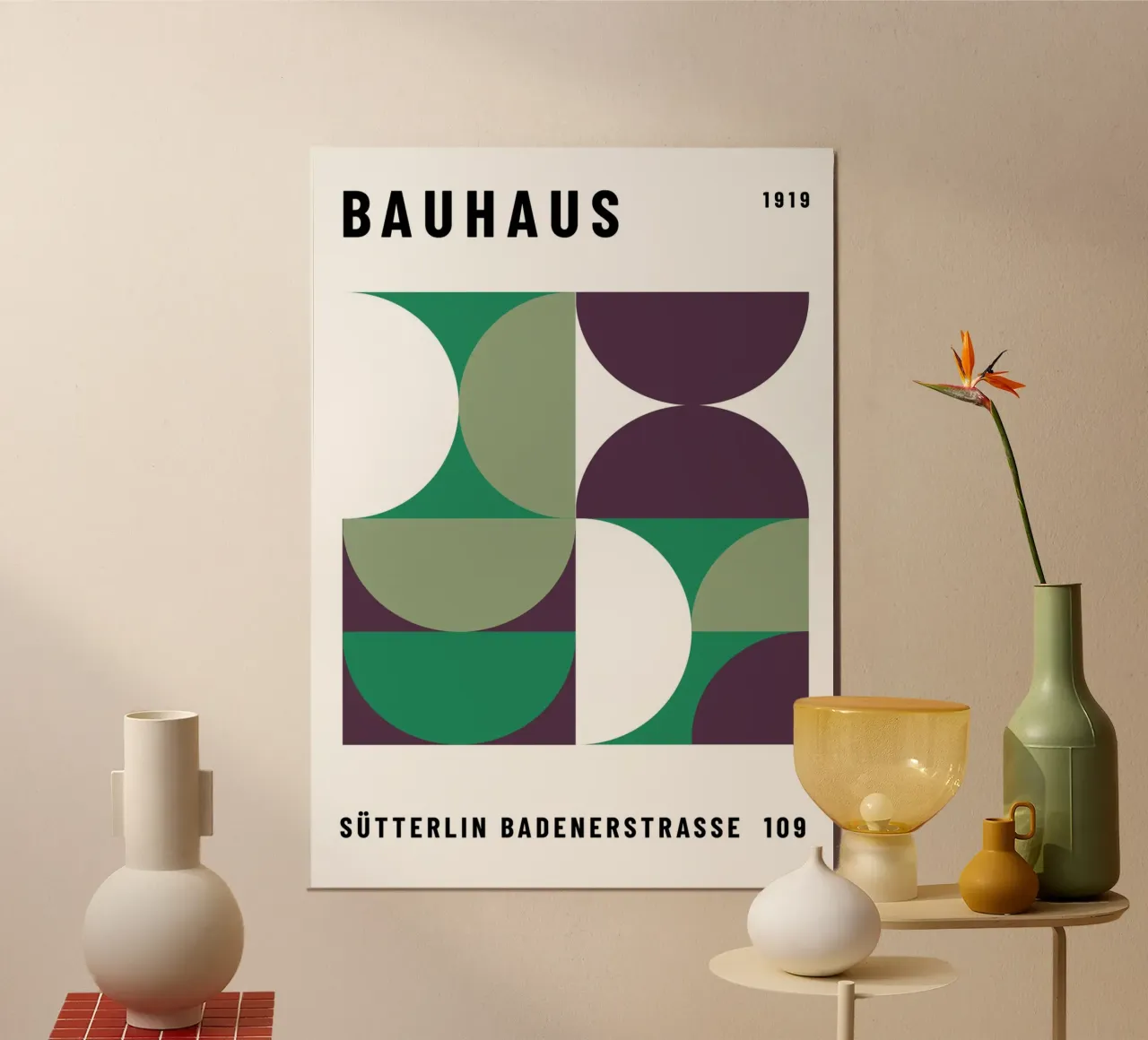 Bauhaus Geometric Pattern | Iconic Abstract Design aluminio dibond de NorwesClub