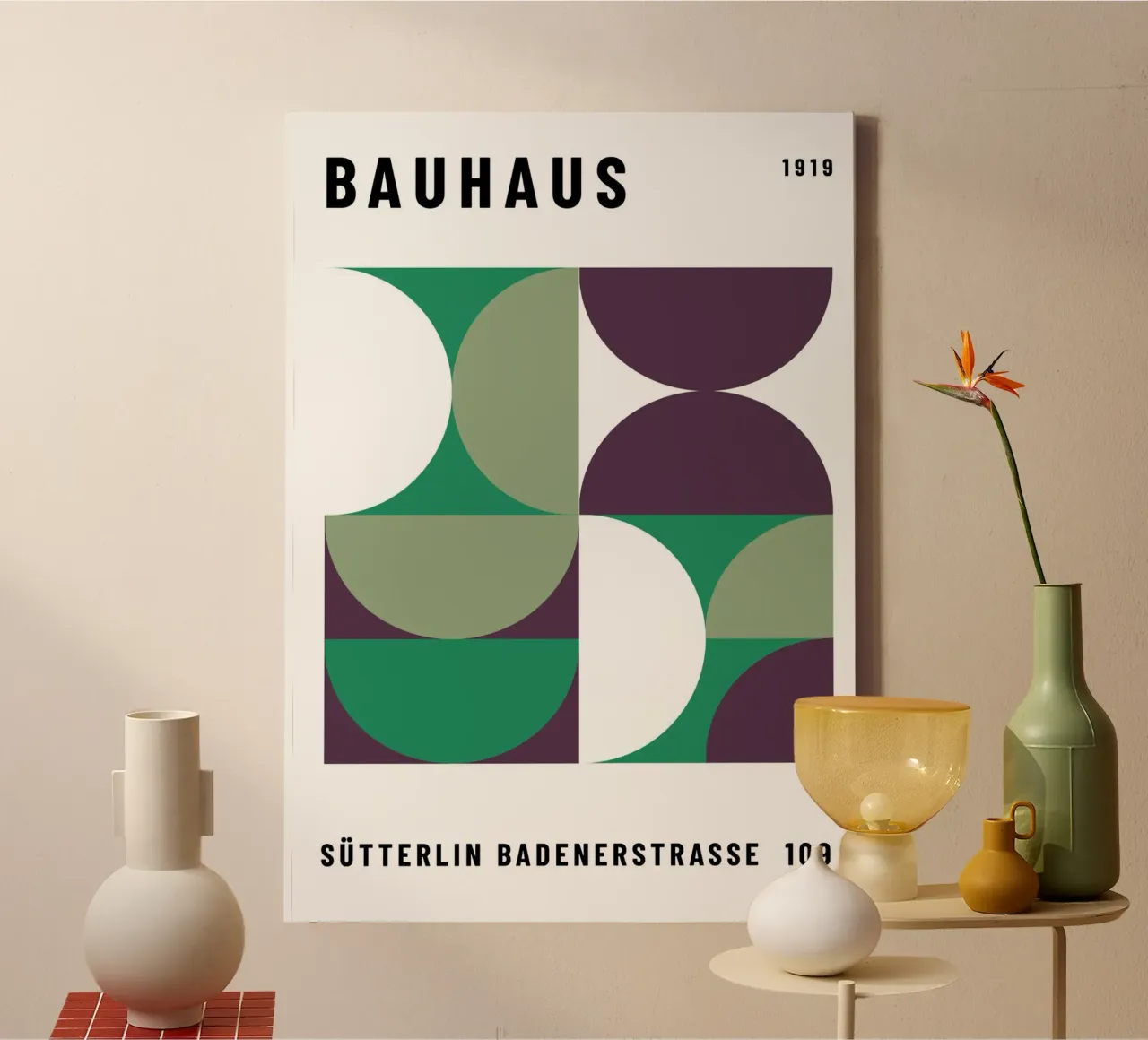 Bauhaus Geometric Pattern | Iconic Abstract Design canvas by NorwesClub