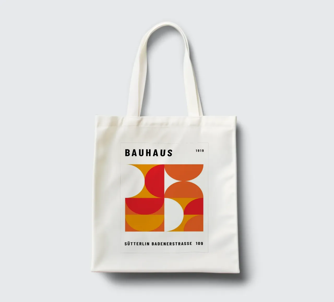 Bauhaus Geometric Print | Vibrant Abstract Design tote bag by NorwesClub