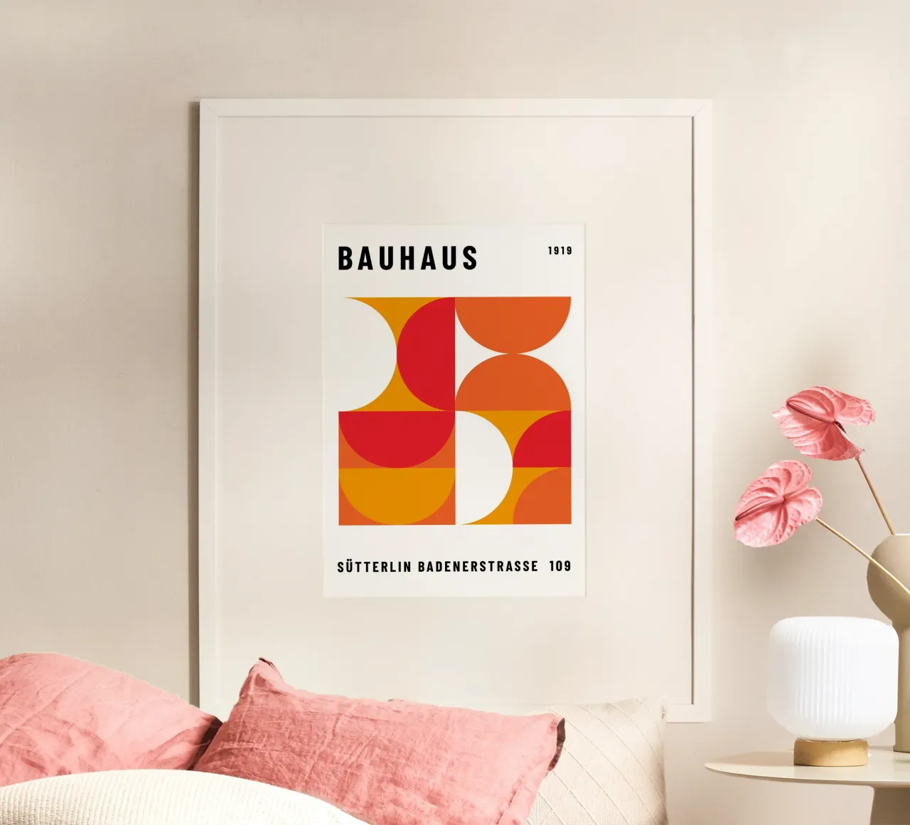 Bauhaus Geometrische Print | Levendig Abstract Ontwerp hahnemühle van NorwesClub