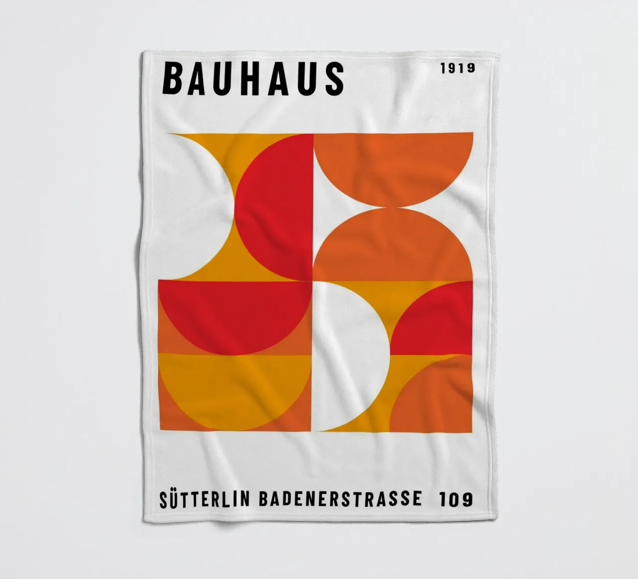 Bauhaus Geometric Print | Vibrant Abstract Design fleece blanket by NorwesClub