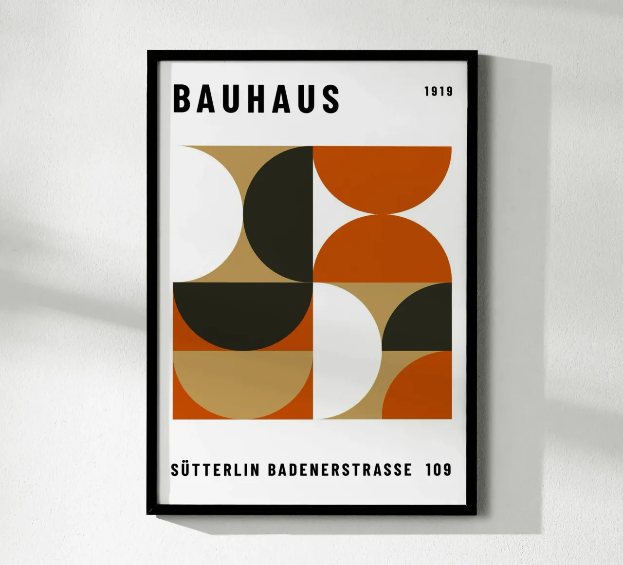 Bauhaus Geometrisches Muster | Abstraktes Design Druck Poster mit Aluminium Rahmen von NorwesClub