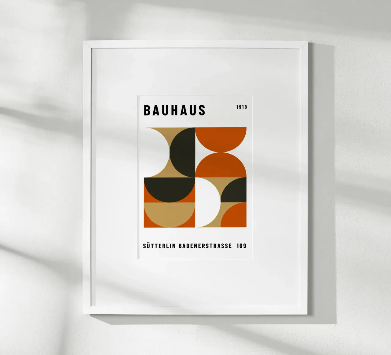 Bauhaus Geometrisches Muster | Abstraktes Design Druck Poster mit Aluminium Rahmen von NorwesClub