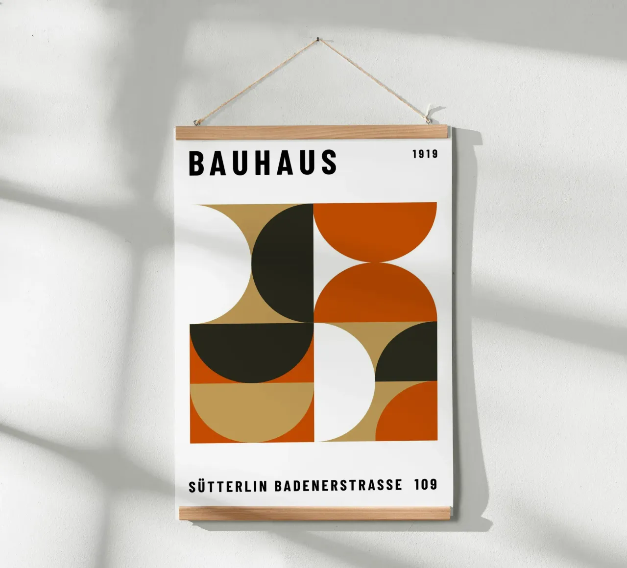 Bauhaus Geometrisches Muster | Abstraktes Design Druck Poster mit Aluminium Rahmen von NorwesClub