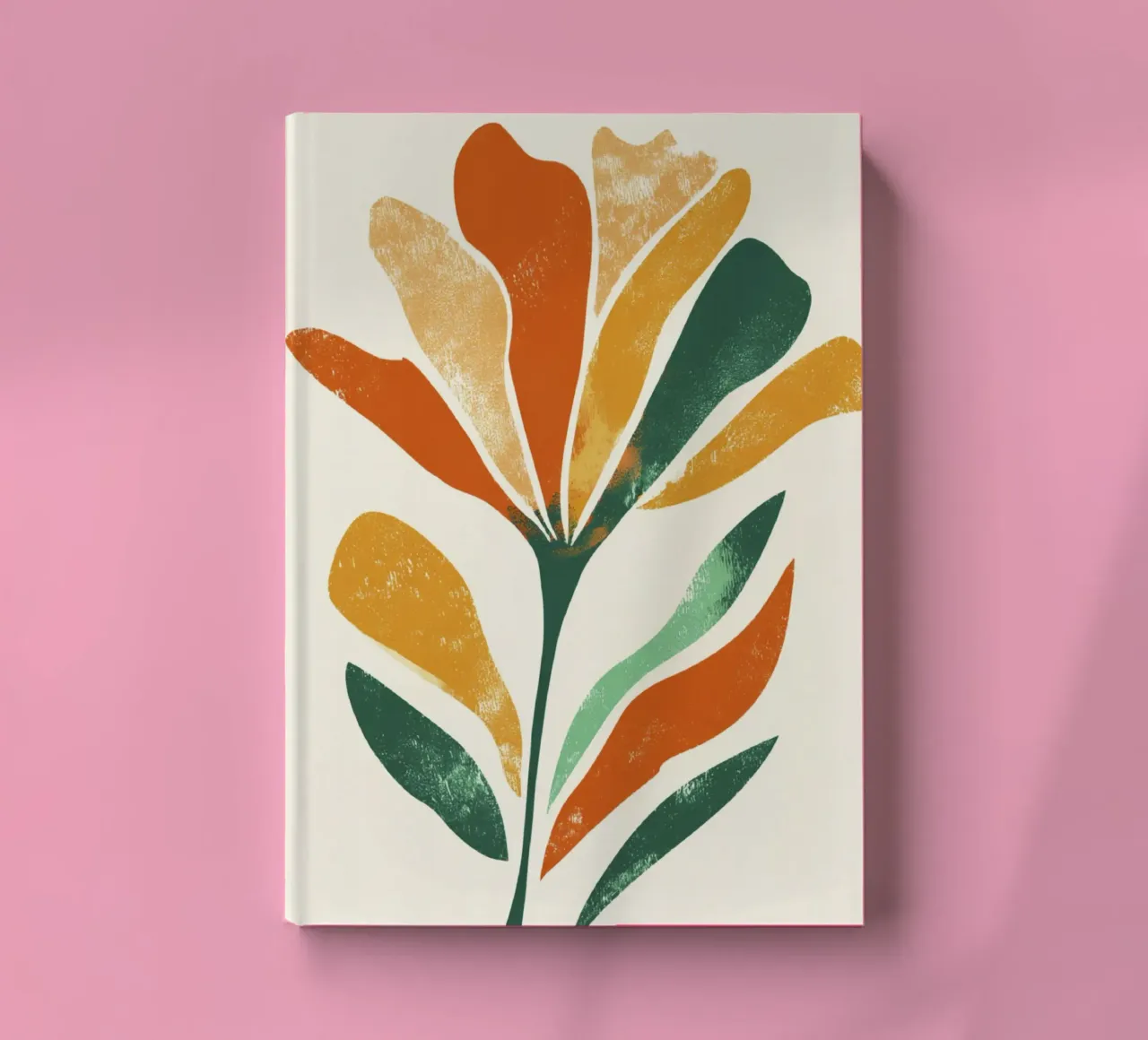 Abstract Floral Shape in Layered Earthy Color Palette notebook by Modern Muse