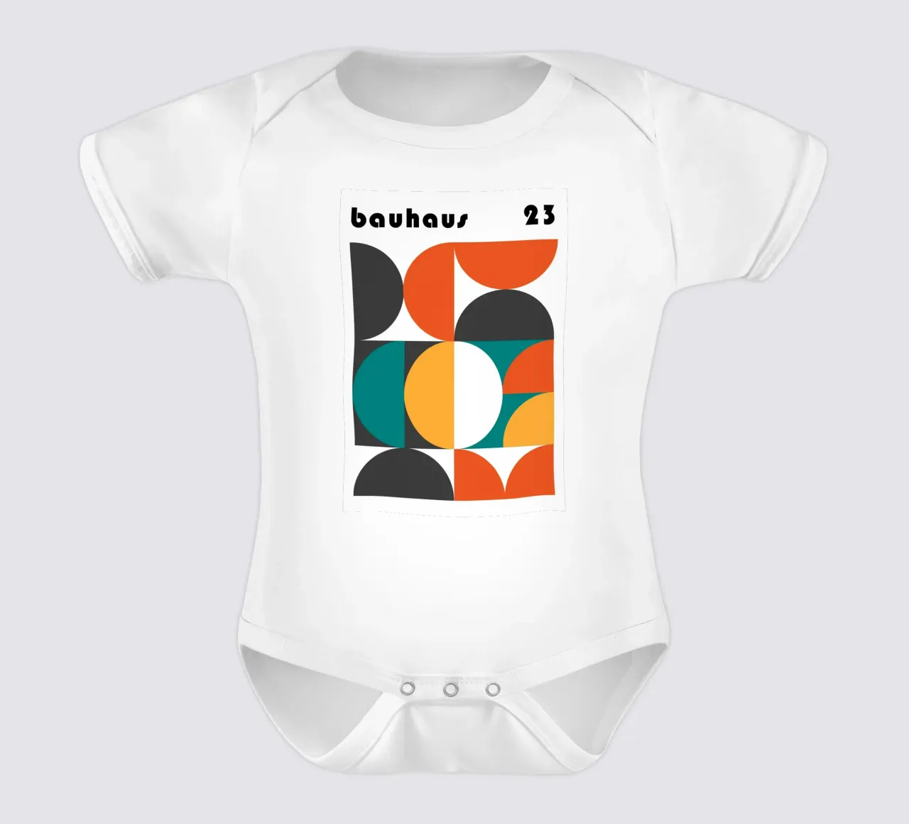 Bauhaus Geometrisch 1923 | Abstract Ontwerp Print babyrompertje korte mouwen van NorwesClub