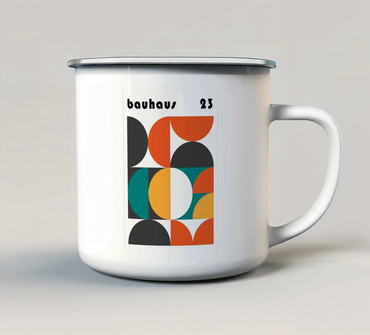 Bauhaus Geometrico 1923 | Stampa design astratto tazza in smalto da NorwesClub
