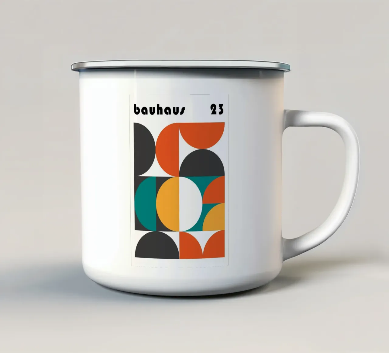 Bauhaus Geometric 1923 | Abstract Design Print taza de esmalte de NorwesClub