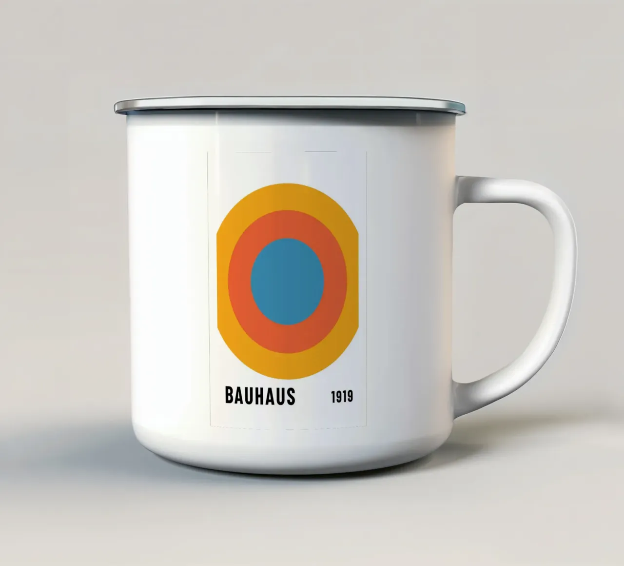 Bauhaus Cirkel Print | Geometrische Abstracte Kunst emaille mok van NorwesClub