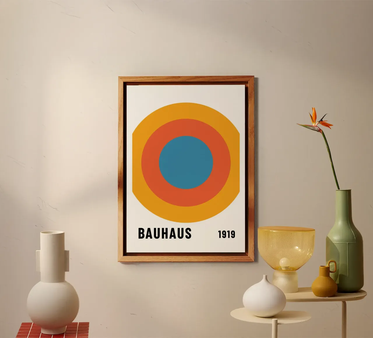 Bauhaus Circle Print | Geometric Abstract Art alu-dibond by NorwesClub