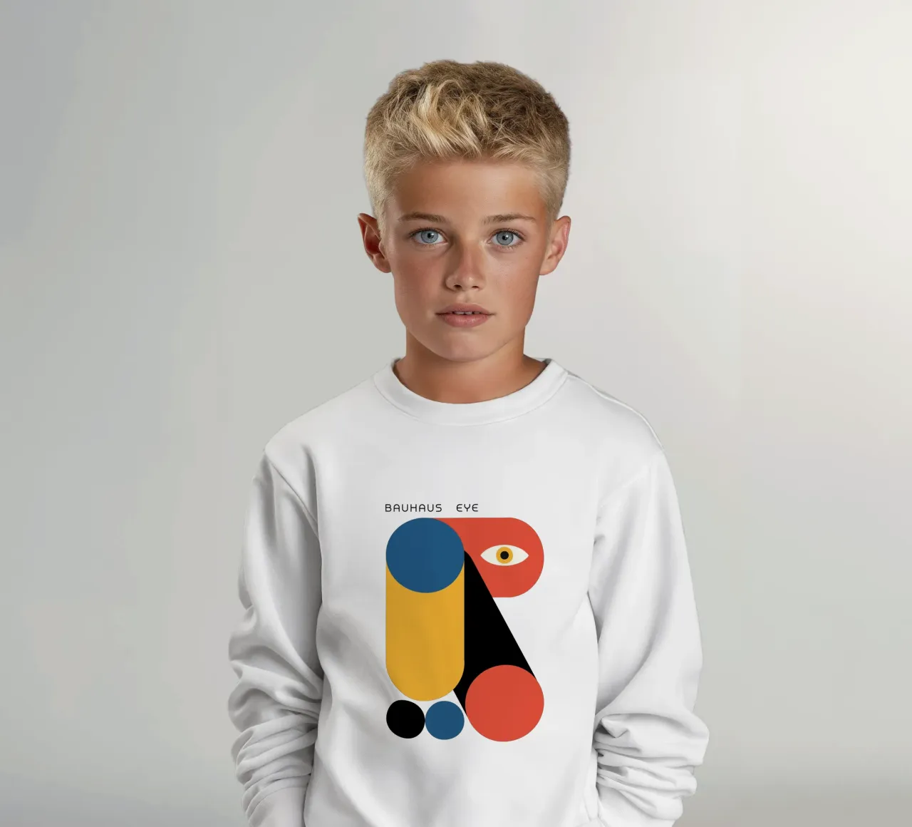 Bauhaus Eye Print | Geometric Abstract Art kids sweatshirt by NorwesClub