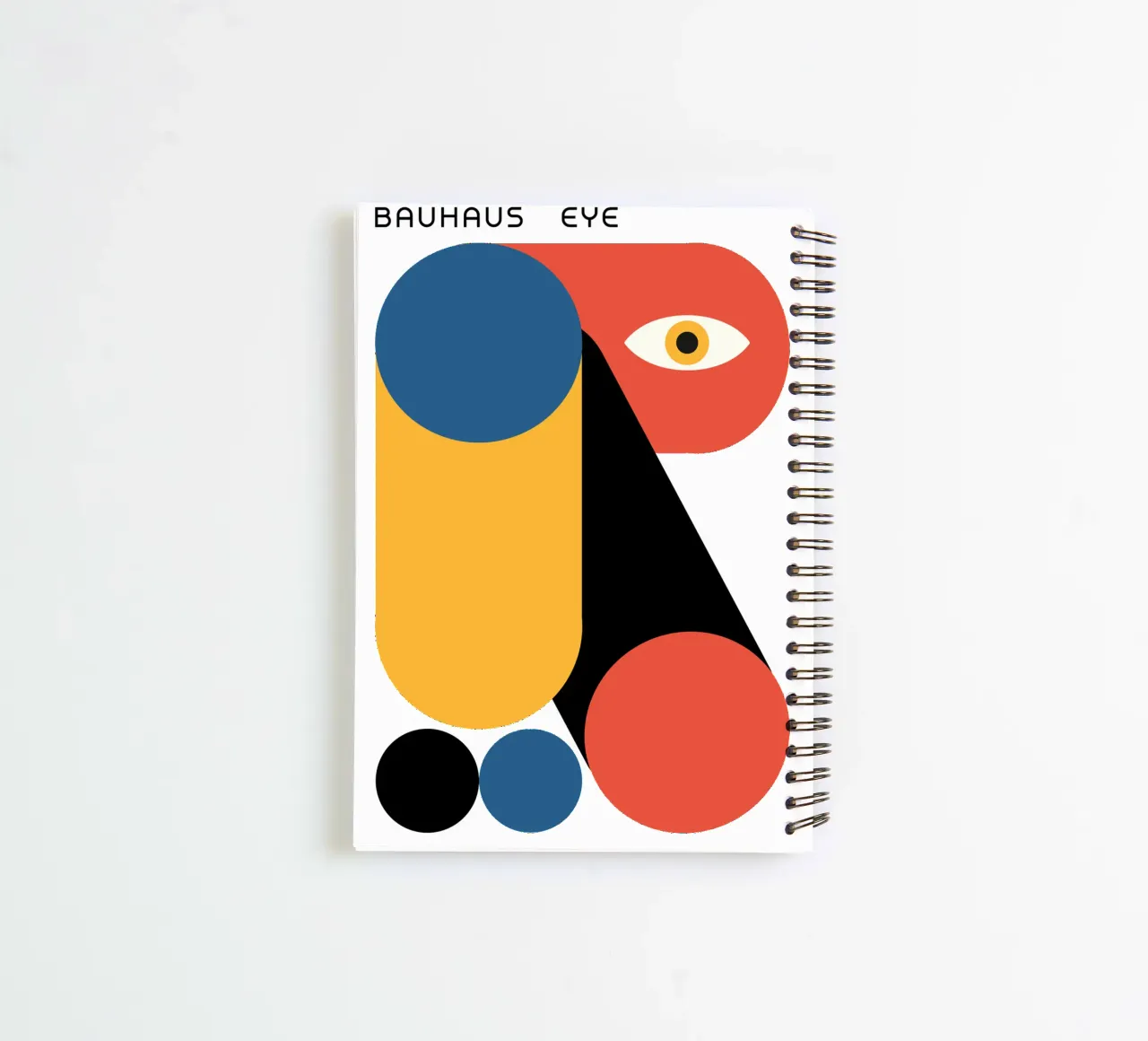 Bauhaus Eye Print | Geometric Abstract Art spiral notebook by NorwesClub