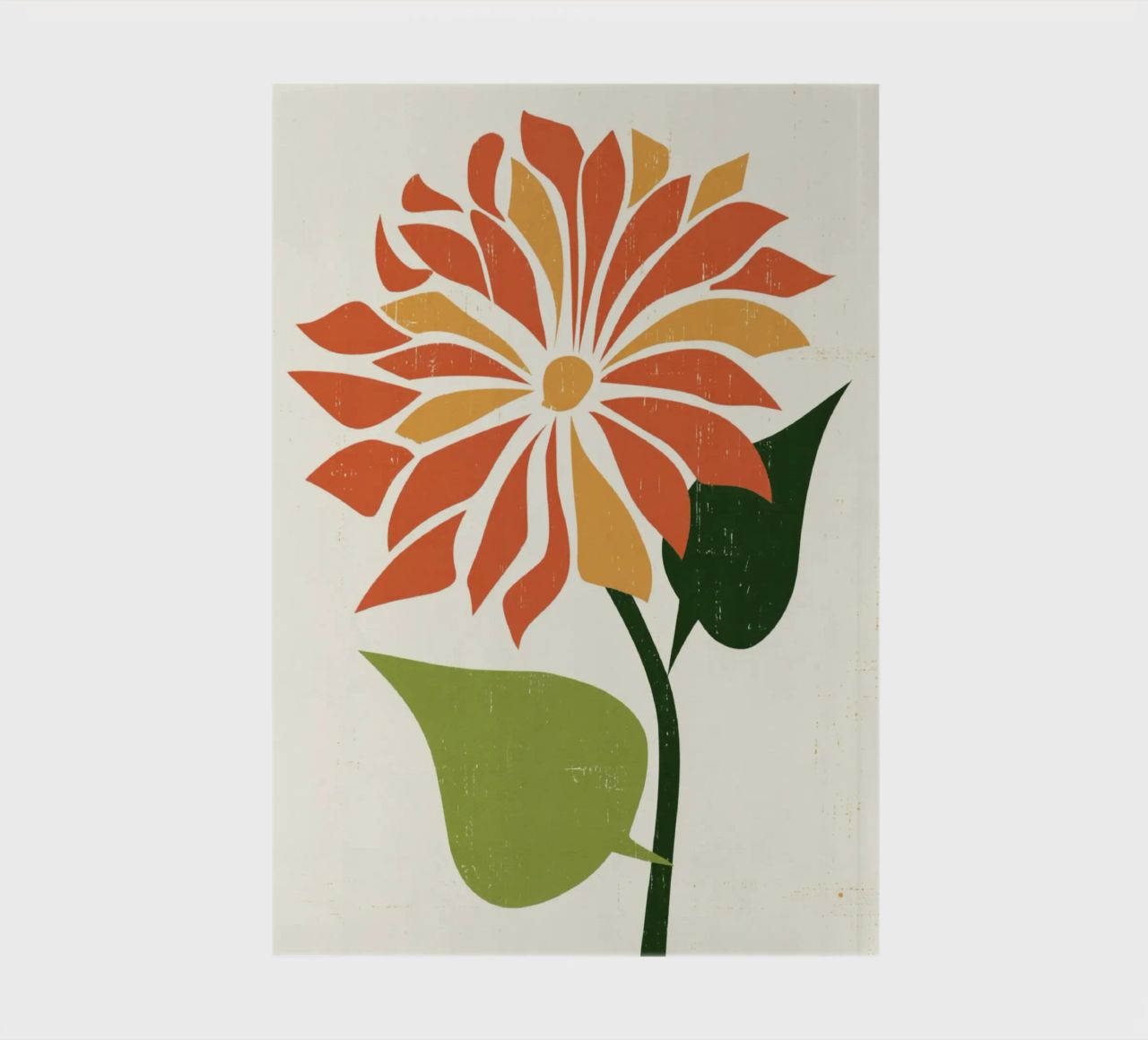Abstract Daisy Shape with Orange and Yellow Petals notebook by Modern Muse