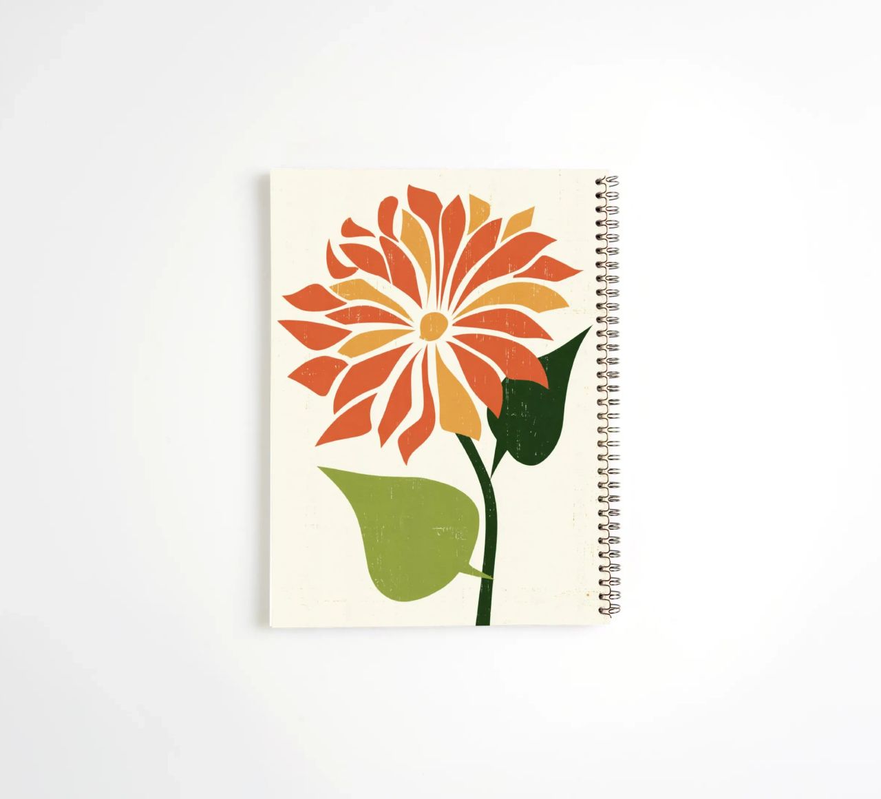 Abstract Daisy Shape with Orange and Yellow Petals spiral notebook by Modern Muse
