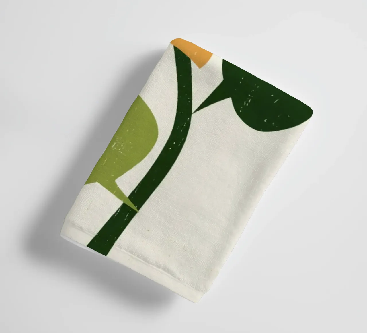 Abstrakte Gänseblümchenform mit orangefarbenen und gelben Blütenblättern Handtuch von Modern Muse