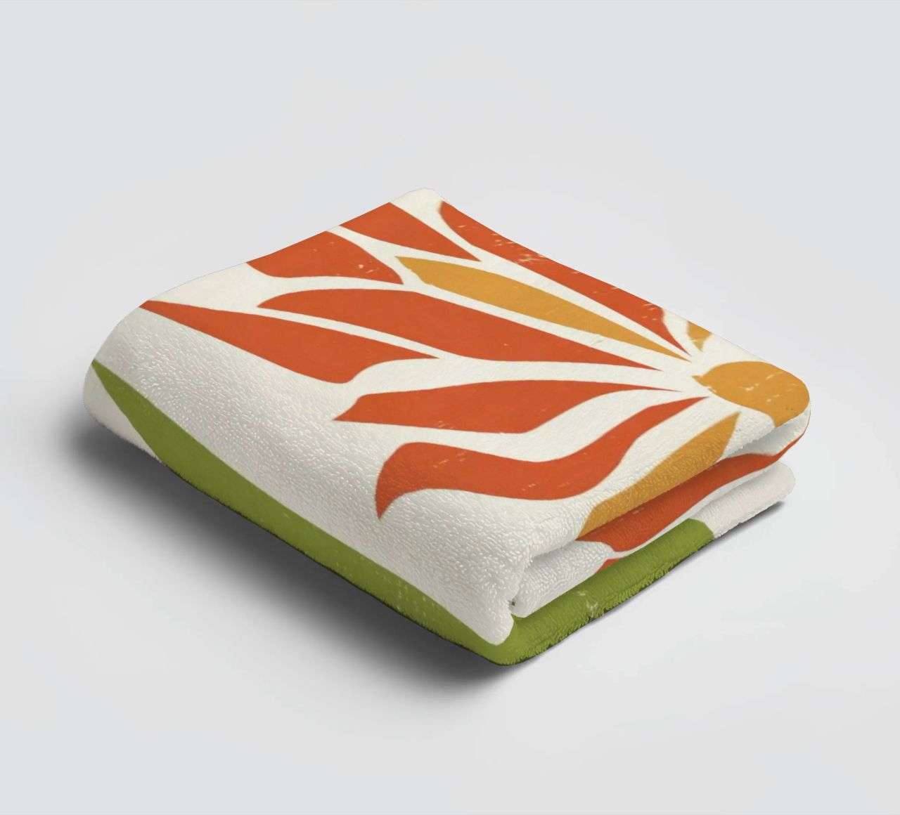 Abstract Daisy Shape with Orange and Yellow Petals towel by Modern Muse