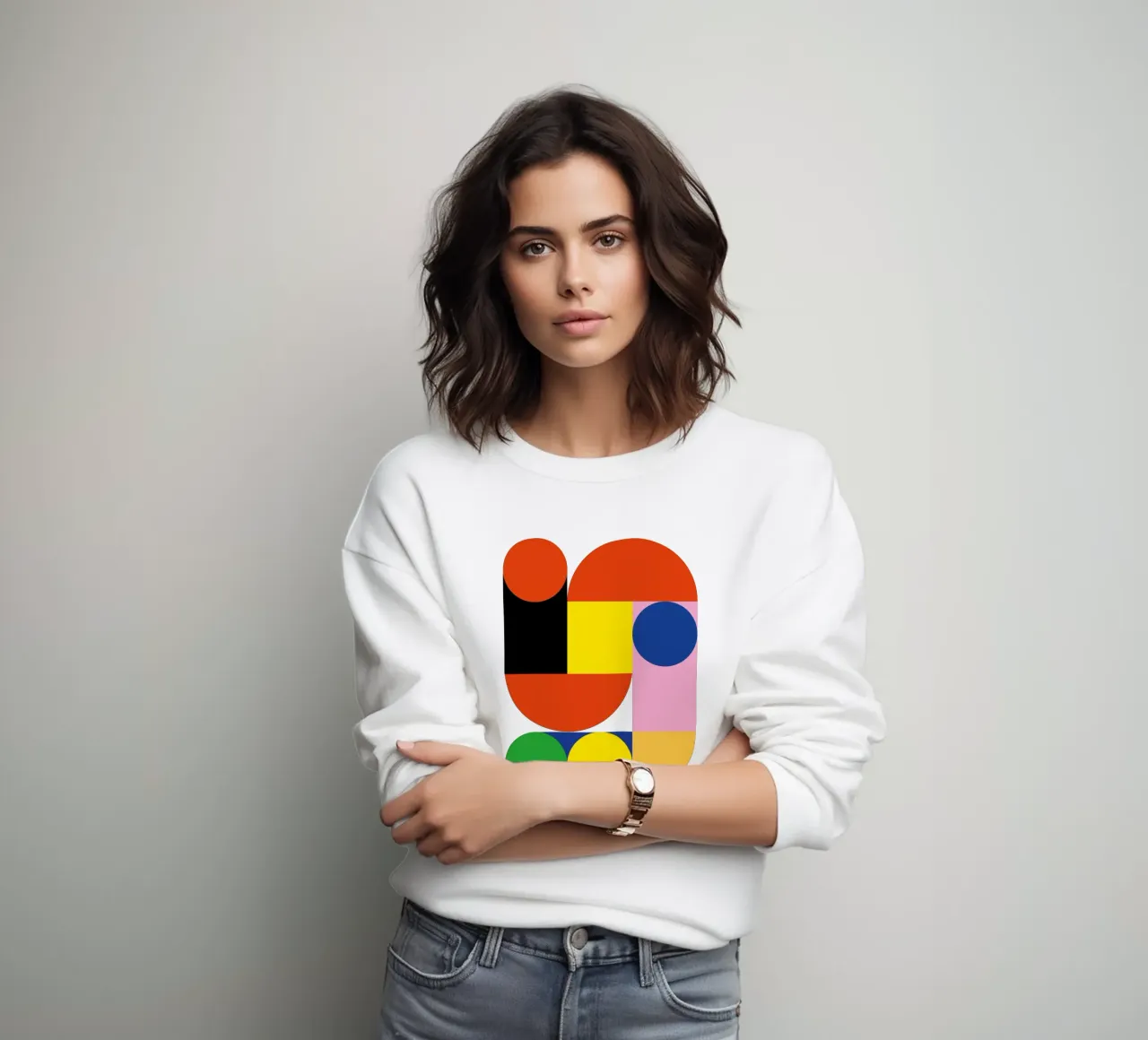 Bauhaus Stream Print | Geometric Abstract Design sweat de NorwesClub