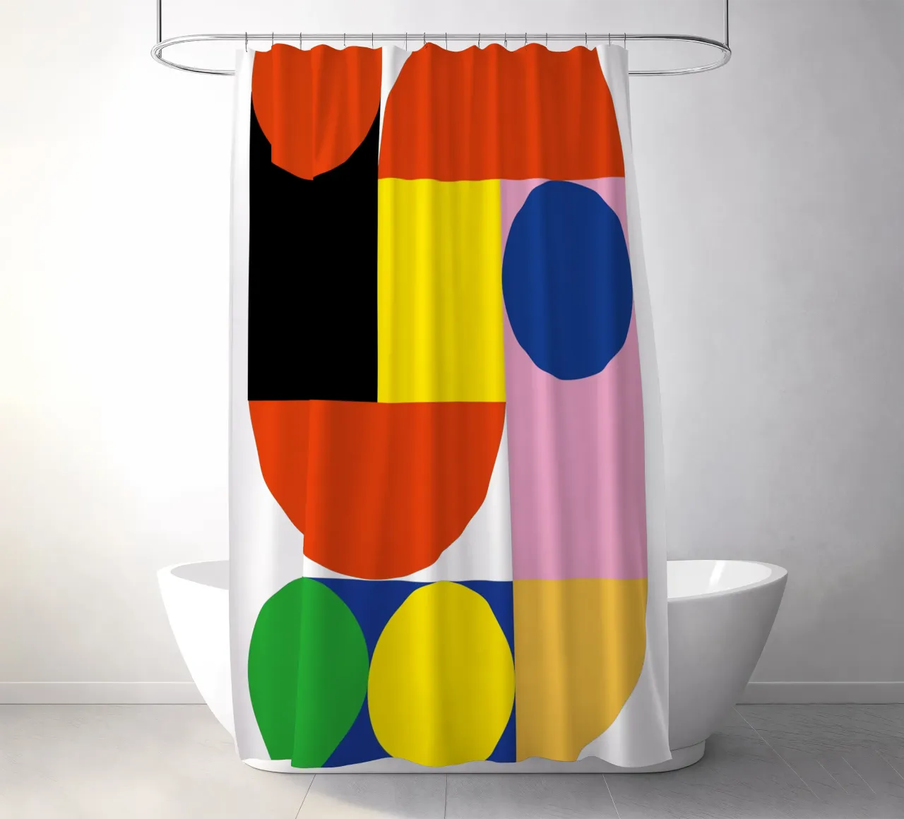 Bauhaus Stream Print | Geometrisch Abstract Ontwerp douchegordijn van NorwesClub
