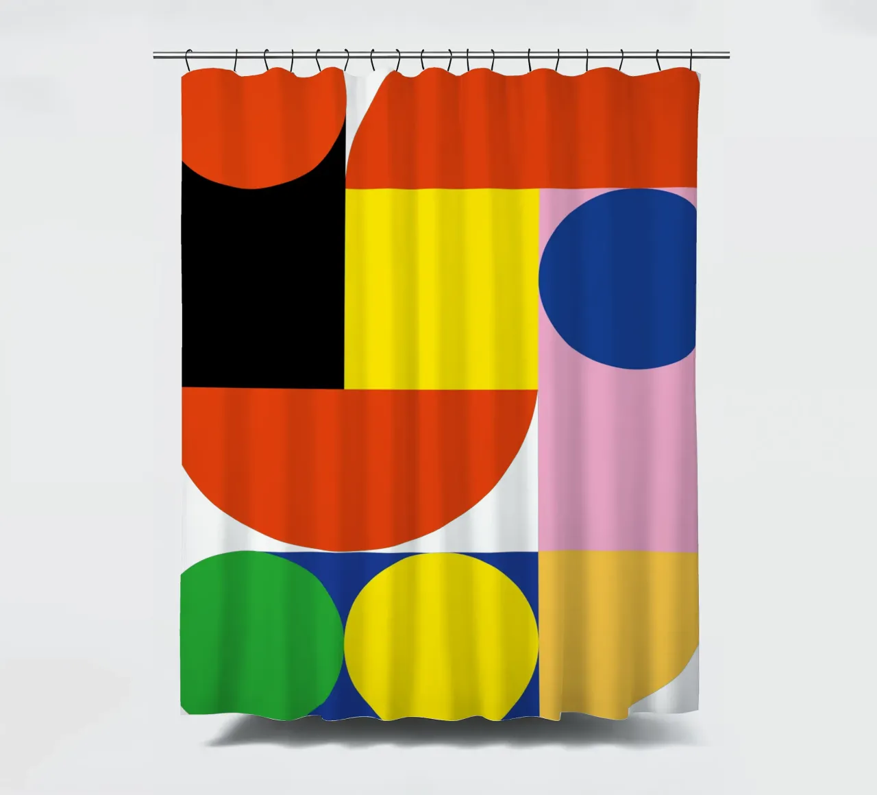 Bauhaus Stream Print | Geometrisch Abstract Ontwerp douchegordijn van NorwesClub