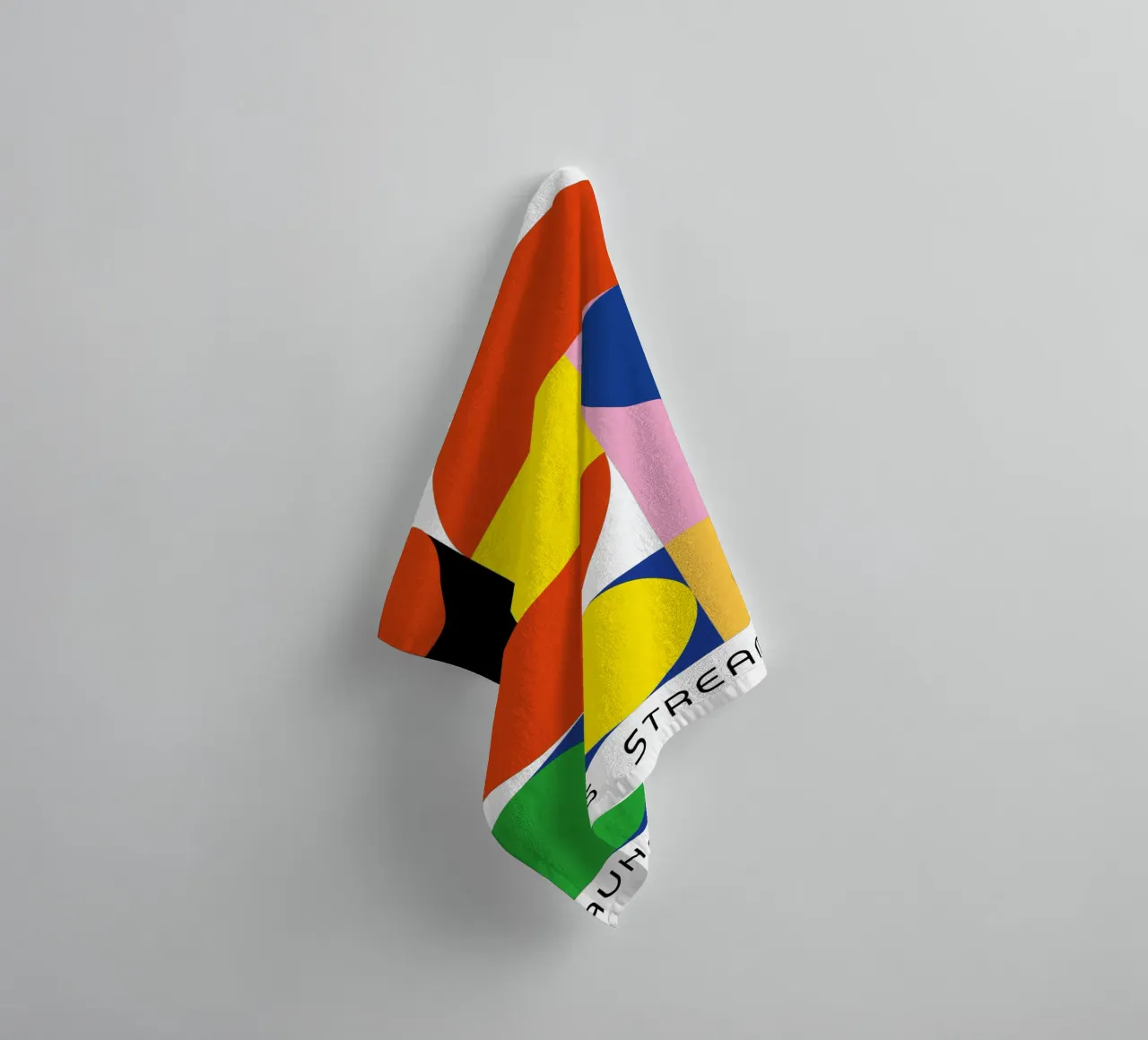 Bauhaus Stream Print | Geometric Abstract Design serviette de bain de NorwesClub