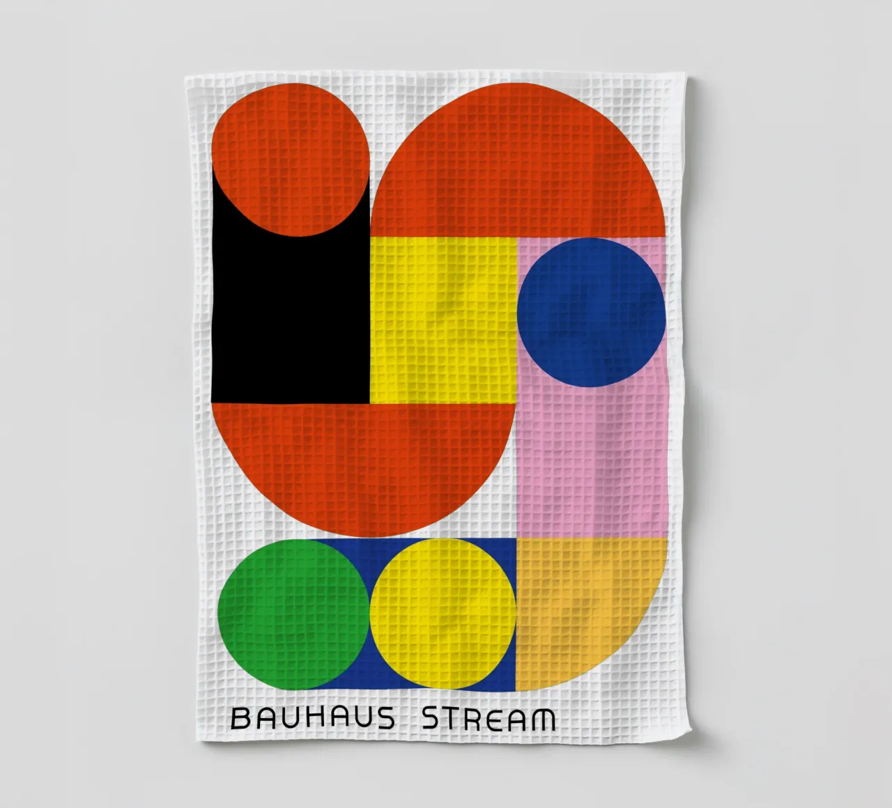 Bauhaus Stream Print | Geometric Abstract Design torchon de NorwesClub