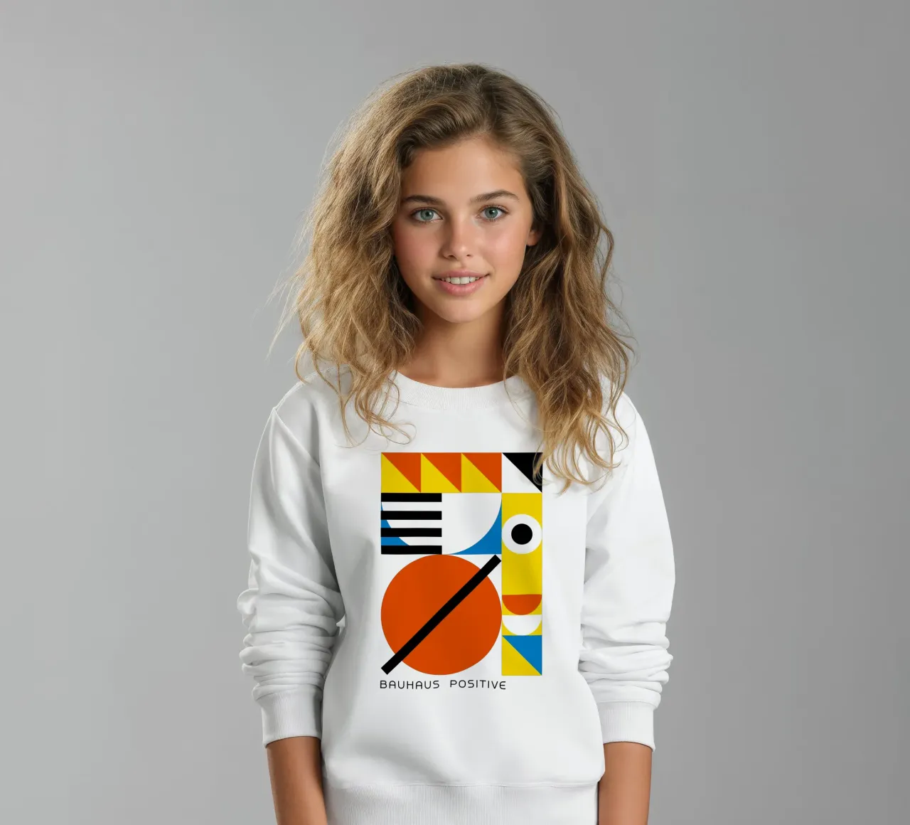 Bauhaus Positive Print | Geometric Abstract Art kids sweatshirt by NorwesClub