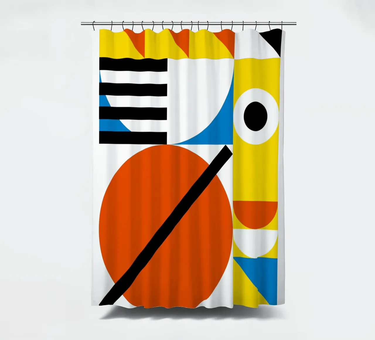 Bauhaus Positieve Print | Geometrische Abstracte Kunst douchegordijn van NorwesClub