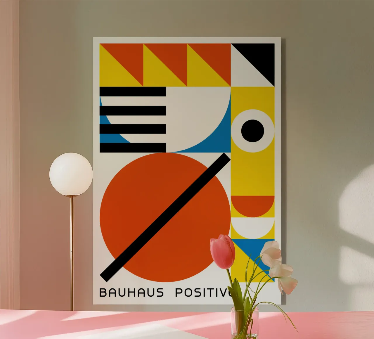 Bauhaus Positieve Print | Geometrische Abstracte Kunst acryl van NorwesClub